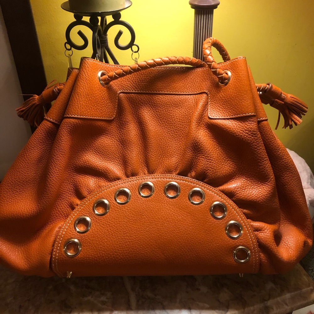 Anya Hindmarch of London! Gorgeous Orange Leather Shoulder Bag - Picture 2 of 16